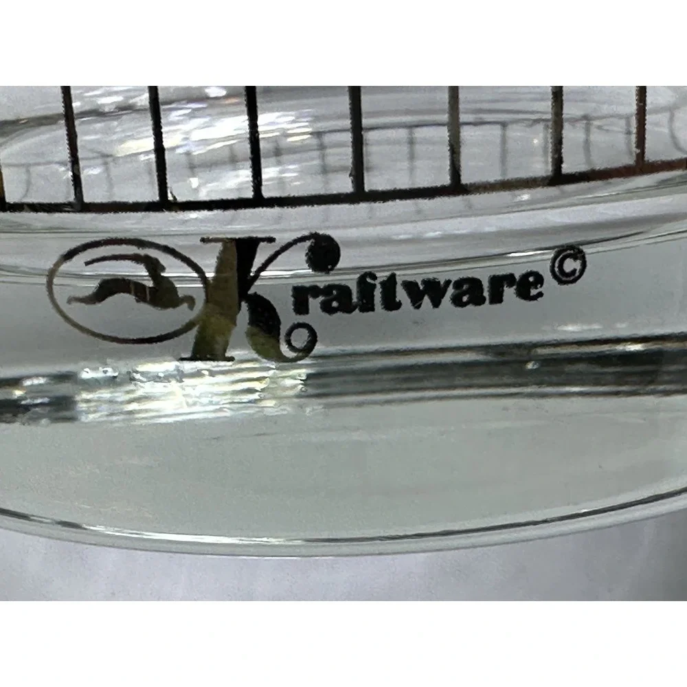 Vintage Kraftware Silver Pinstripe Pattern‎ Glasses Barware Bar Drink Ware